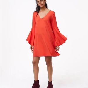 LOFT Bell Sleeve Flare Bouncy Dress